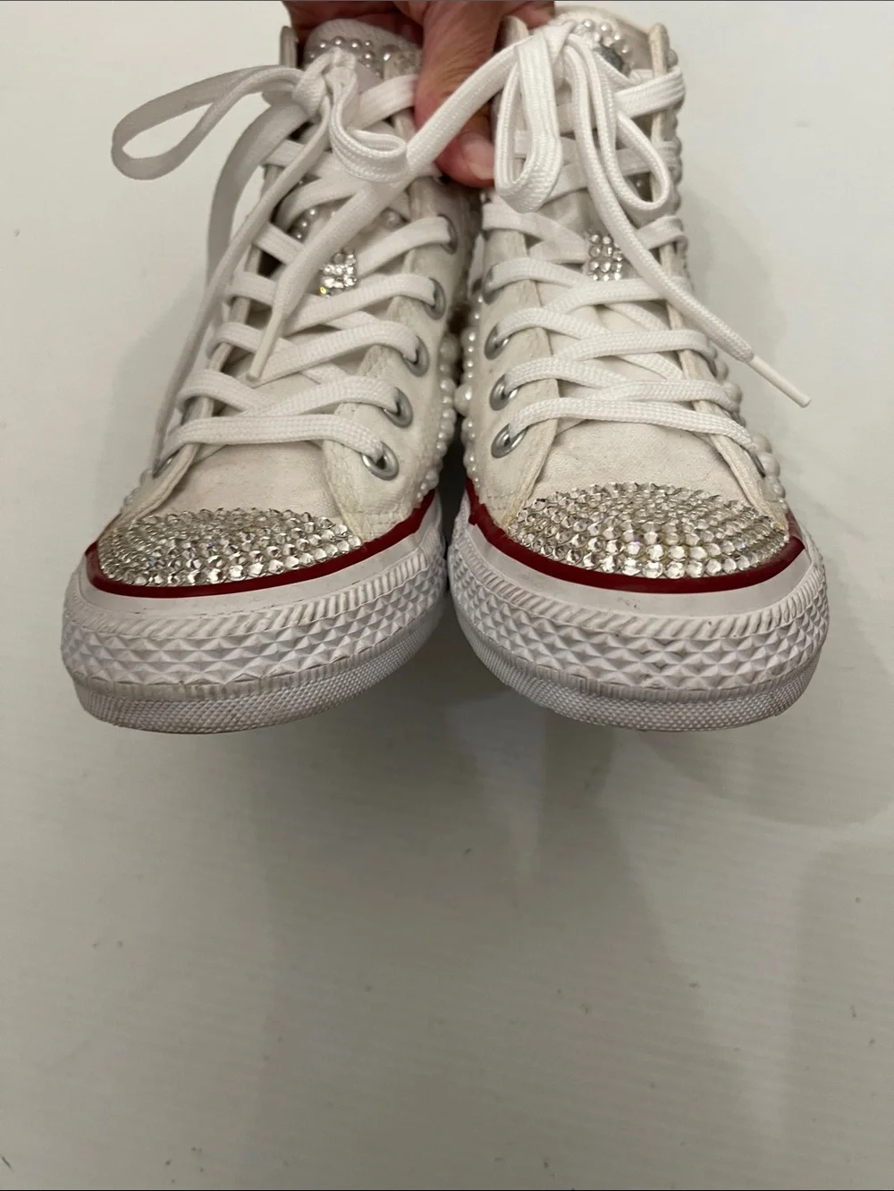 CONVERSE ALL STAR HIGH TOP PEARL SNEAKERS WOMENS SIZE 7 - Picture 10 of 14